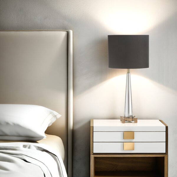 Modern antique brass and crystal table lamp for elegant interior styling