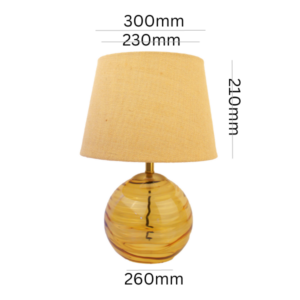 Modern amber tinted glass table lamp for elegant interior styling