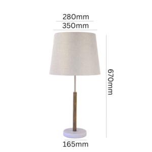 Modern marble and wood table lamp for elegant interior styling