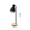 Black LED desk lamp with wireless charging and USB port