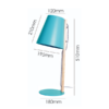 Modern Scandinavian style blue table lamp for study or bedroom