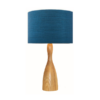 Refined organic style lamp with blue textured fabric shade