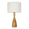 Refined organic style lamp with white textured fabric shade