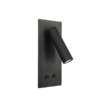 LLD RL088 Reading Light Black wall mounted LED spotlight with adjustable cylindrical head and dual switch