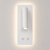 LLD RL088 white LED wall reading sconce with adjustable spotlight and warm ambient backlight