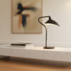 Contemporary table lamp with black frame