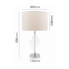 Refined architectural glass lamp with textured white fabric shade