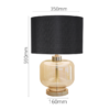 LLT Bonnie black glass bedside lamp with elegant design