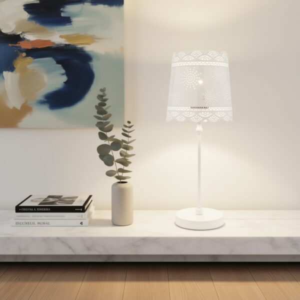 LLT Alice White Bedside Lamp with modern decorative look