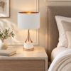 LLT Elsa White Gold Table Lamp with gold plated and ceramic base