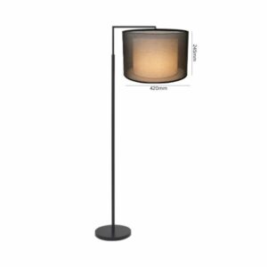 LLF Black Kardinia Civic Floor Lamp
