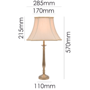 Modern antique brass fluted table lamp for luxury interiors