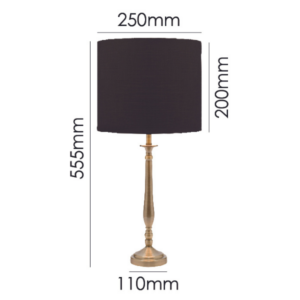 Modern antique brass fluted table lamp for luxury interiors