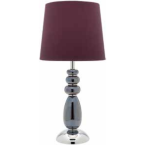 LLT Clinker Taupe Grape Table Lamp with chrome and glass base