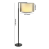 LLF Black Kardinia Civic floor lamp featuring black sheer organza and white inner double layer shade