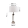 Modern nickel and acrylic column table lamp for elegant interior styling