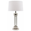 LLT Cheston White Table Lamp with shiny nickel and clear acrylic base