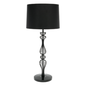 LLT Connor Black Table Lamp with semi-gloss wire metal base