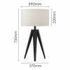 LLT Dylan White Table Lamp close up of large off-white drum shade fabric texture and clean straight edge detail
