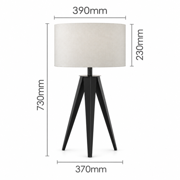 LLT Dylan White Table Lamp close up of large off-white drum shade fabric texture and clean straight edge detail