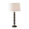 LLT Essex White Table Lamp with matte black nickel tiered base