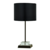 Refined minimalist metal lamp with black textured fabric shade