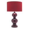 High-end vibrant red lamp with polished black chrome accents