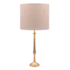 LLT Flute Ab Linen Natural Table Lamp with antique brass base