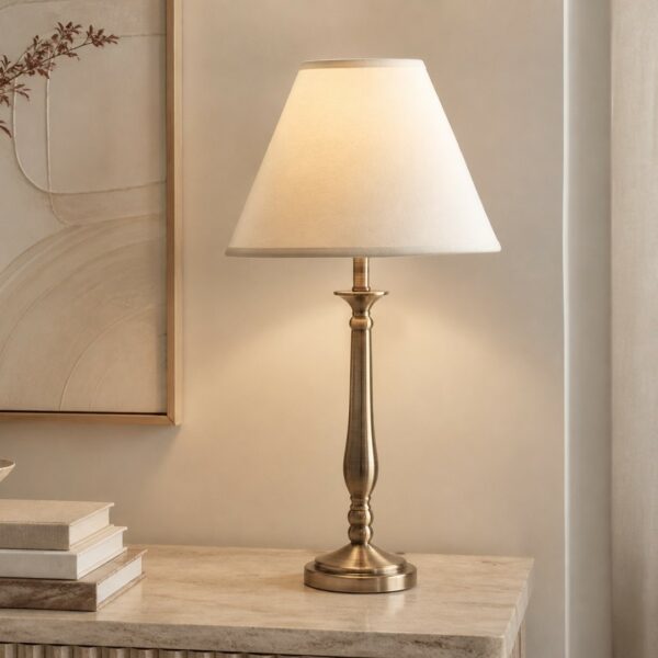 LLT Flute AB Standard Table Lamp with antique brass base