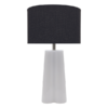 LLT Frozen Table Lamp with white ceramic base and charcoal shade