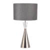 LLT Tower Crystal Charcoal Table Lamp with brushed nickel base