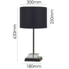 Modern crystal and black chrome table lamp for elegant interiors