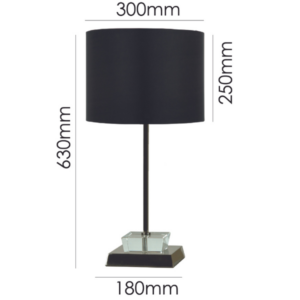 Modern crystal and black chrome table lamp for elegant interiors