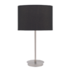 Modern black fabric shade table lamp with metal base
