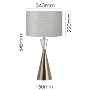 Modern nickel and crystal table lamp for elegant interior styling