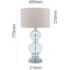 Modern blue tinted glass table lamp for luxury interiors