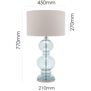 Modern blue tinted glass table lamp for luxury interiors