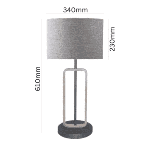 LLT Hamish Stone table lamp used in a contemporary living room with warm natural texture