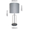 LLT Hamish bedside table lamp with stone grey shade and timber base