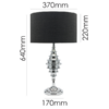 Modern ribbed chrome table lamp for luxury interior styling
