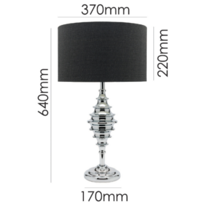 Modern ribbed chrome table lamp for luxury interior styling