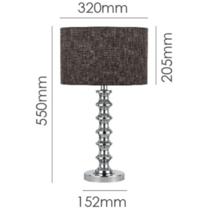 Modern chrome spindle table lamp for luxury interiors
