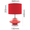 Modern red glass lamp adding warmth to bedroom décor