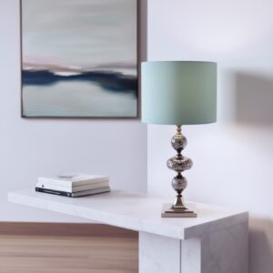 blue table lamp