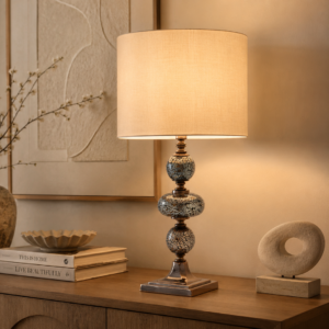 LLT Matilda Latte Table Lamp with bronze mosaic base