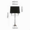 Crystal table lamp with black shade