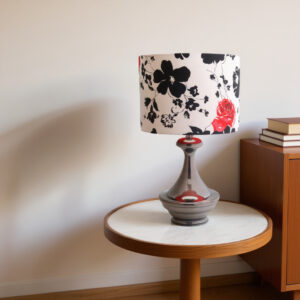 black chrome base and floral shade