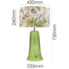 730mm tall luxury glass lamp for botanical interior styling