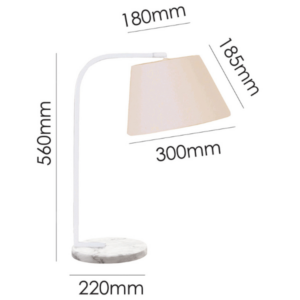 Modern desk lamp with natural fabric shade