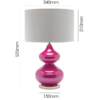 Modern table lamp with pink satin shade lining